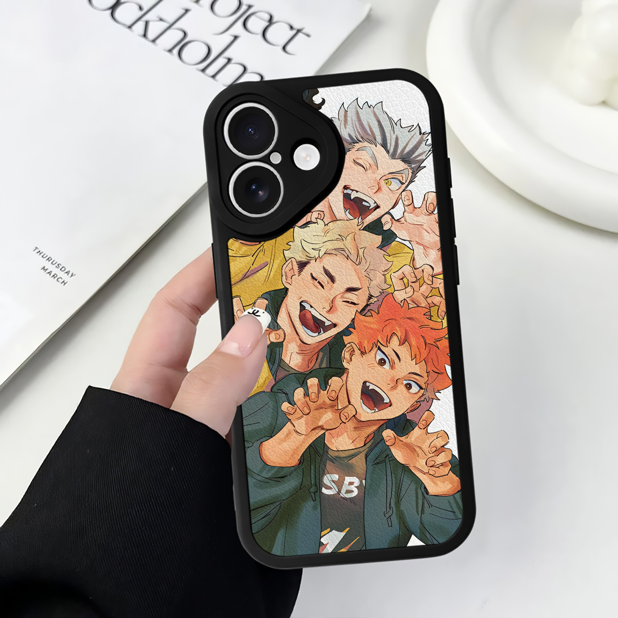 （画像用） ハイキュー!! Haikyu!! 【iPhone 16シリーズ対応】シリコンスマホケース（レザー調） 材質：シリコン